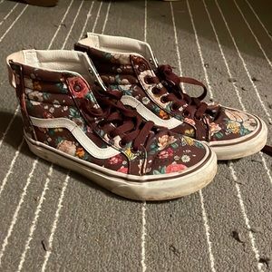 Vans girls burgundy flower sneakers - not sold anymore